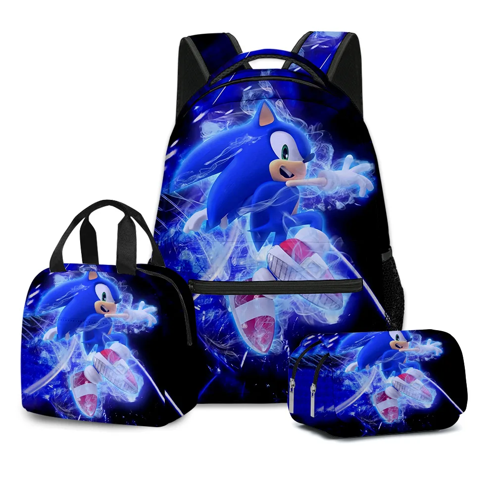 

Middle School Students Sonic Schoolbag Backpack Lunch Bag Pencil Case Outdoor Bag Beautiful Fashion Accessories