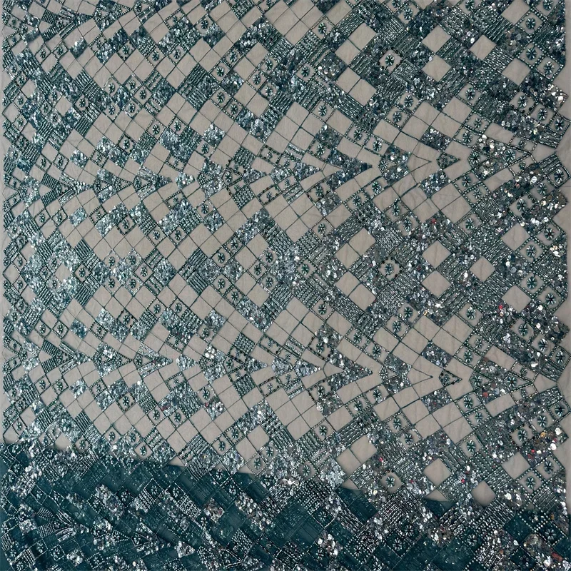 Модная африканская сетчатая кружевная ткань блестки тюль сетка с вышивкой