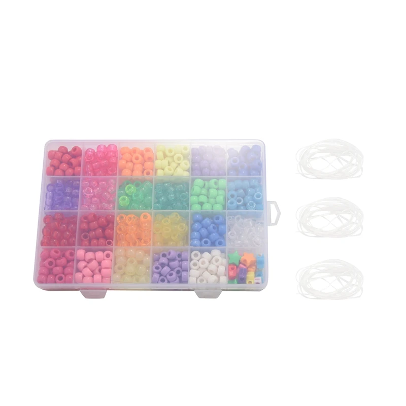 

Pony Beads, 33,00 Pcs 9Mm Pony Beads Set In 23 Colors With Letter Beads, Star Beads And Elastic String For Bracelet Jewelry Maki
