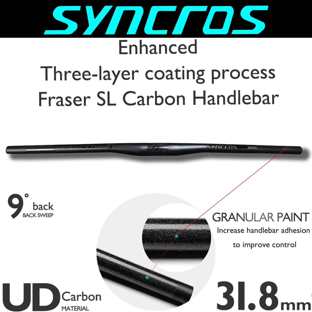 

SYNC Fraser SL Full Carbon Handleba Mountain Bicycle MTB Bike handlebar/Flat/Rise Clamp 31.8mm660-740mm back sweep 6°/15°
