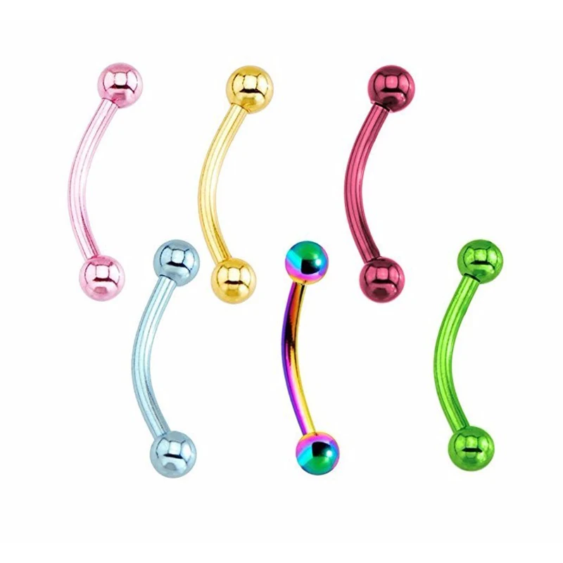 Кольцо-штанга из хирургической стали 316L для пирсинга бровей, 1,2*10*3 мм, 2 шт./партия