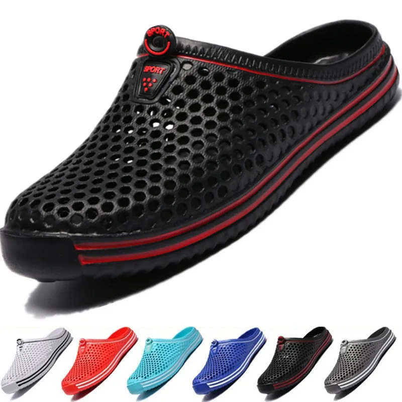 2022 Summer Casual Slip-on Flats Sandals Slippers Men Half Shoe Breathable Beach Flip Flops Unisex Men Shoes Size 45 Zapatos