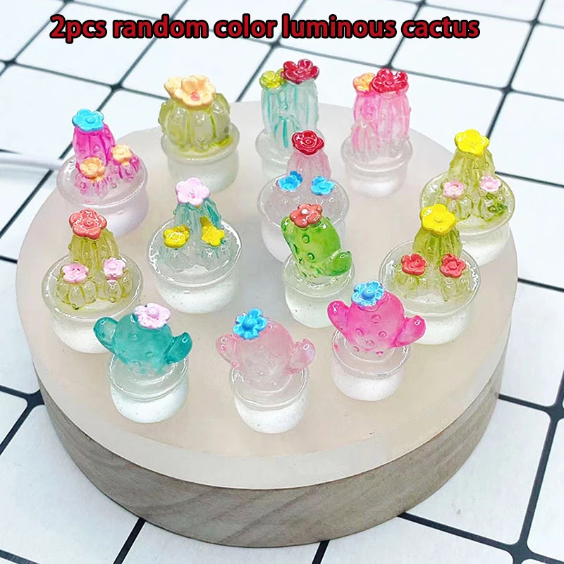 

2 шт., светящиеся кактусы из смолы