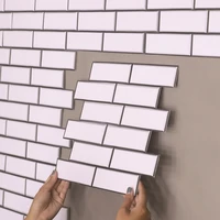 1pc 3d self adhesive stone brick wall stickers diy pattern home decoration kitchen living room waterproof tile wall stickers