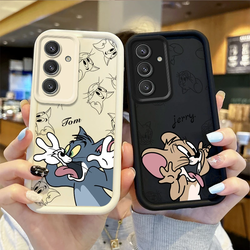 Милый чехол для телефона T-Tom и J-Jerry Samsung Galaxy A35 A34 A33 A32 5G A31 A30 A24 A23 A22 A16 A12 A06 A03 M55