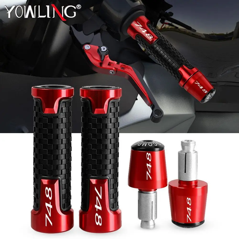 

CNC Handlebar Rubber Gel Hand Grips Brake Hands FOR DUCATI 748 1994 1995 1996 1997 1998 1999 2000 2001 2002 Handle bar Grip Ends