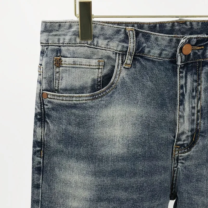 Fashion Men's Jeans High Quality Luxury Brand Casual Retro Pants Classic Washed Streetwear Hip-Hop Style Straight Trousers