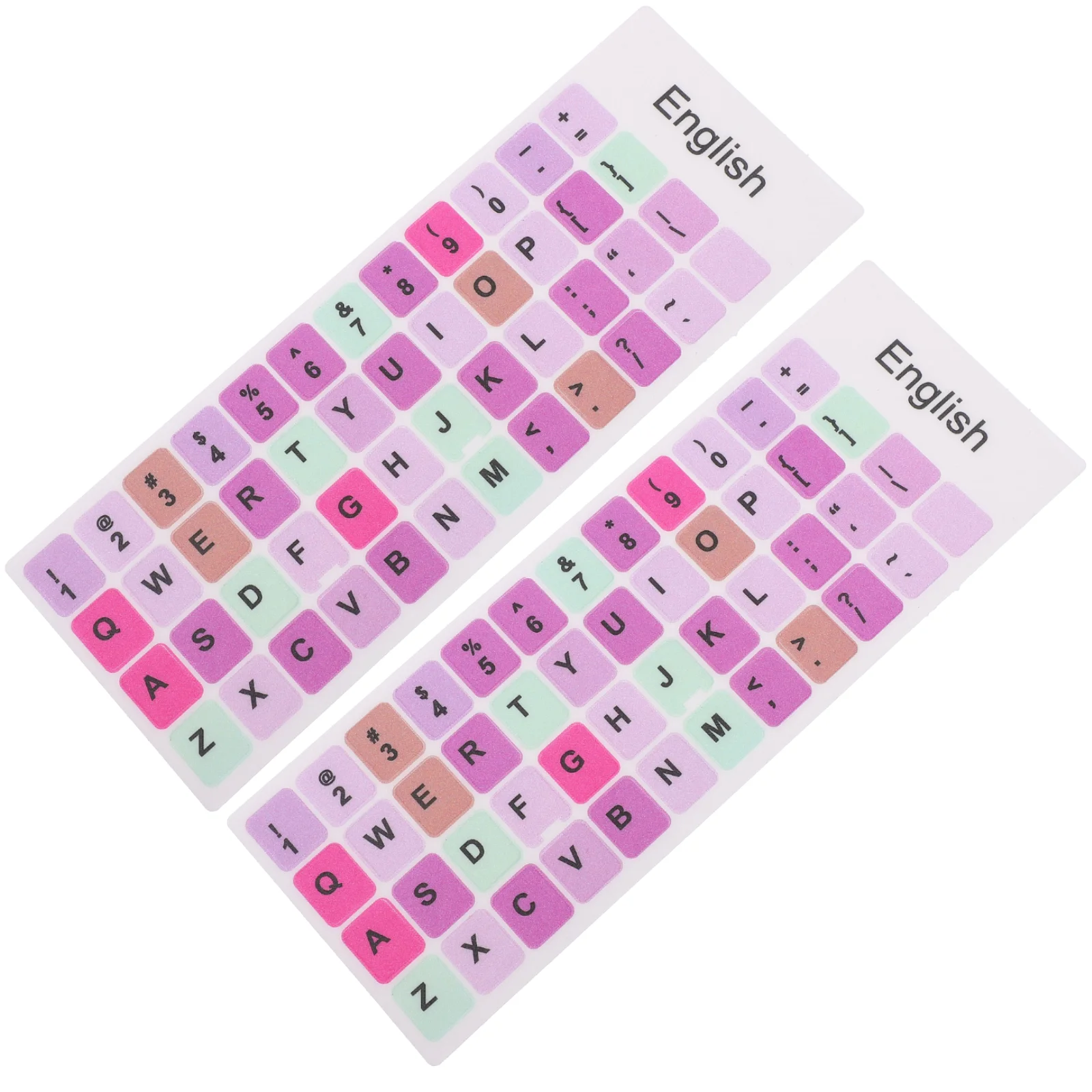 

2 Sheets Computer Keyboard Decals Caps Language Replacement Sticker Keyboards English
