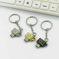 metal otg adapter type c to micro usb with chain buckle android mobile phone type c usb 2 0 adapter converter for huawei xiaomi
