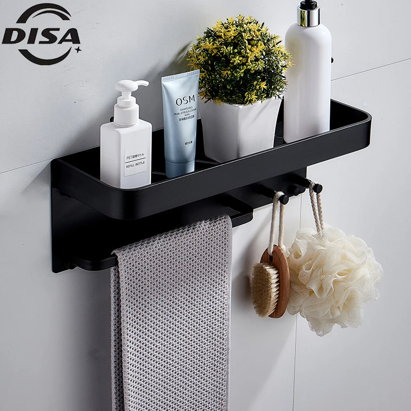 

Bathroom Shelves With Hooks Towel Bar Space Aluminum Bathroom Accessories