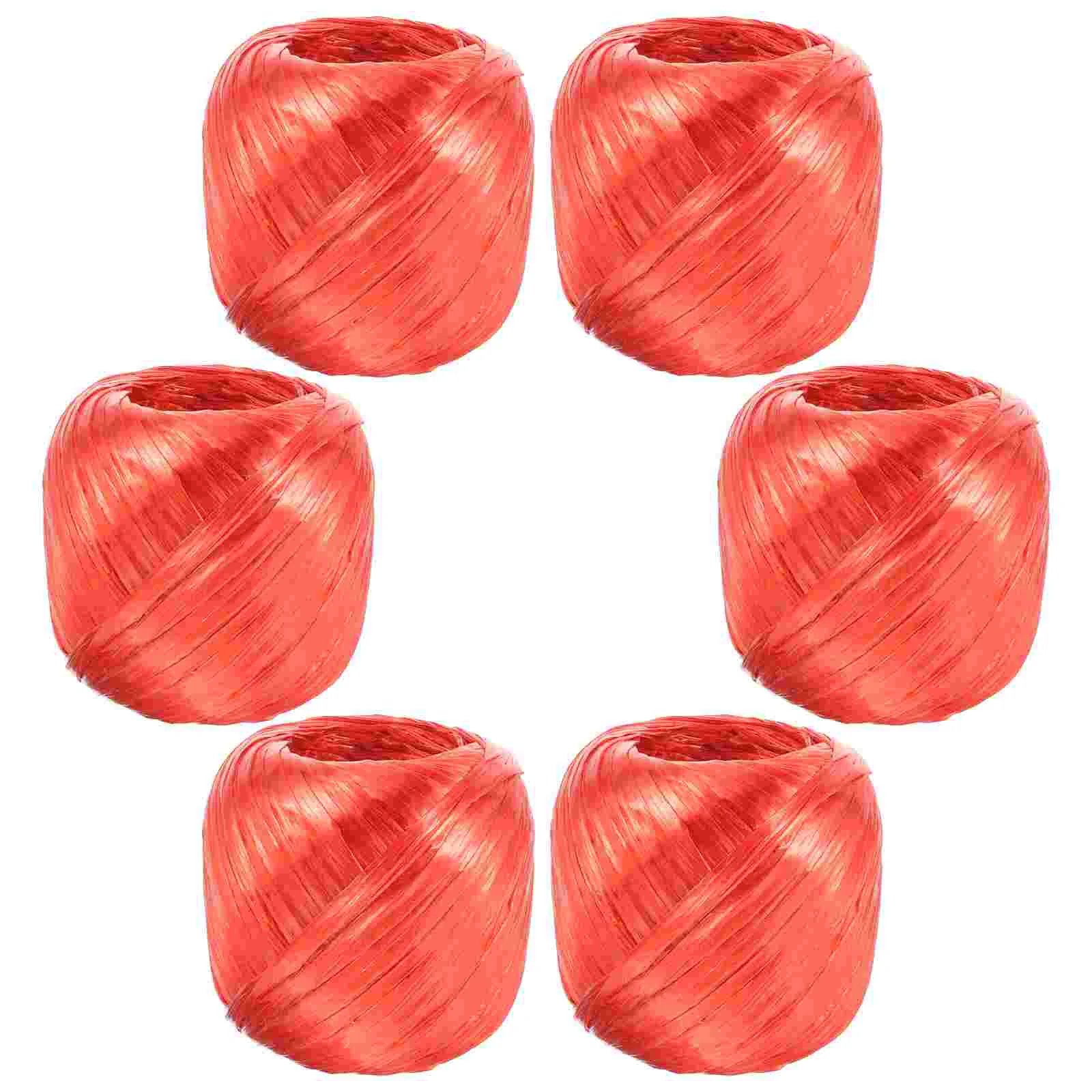 

6 Rolls Strapping Fixing Rope Outdoor Clothesline Plastic Bundle Laundry Outdoors