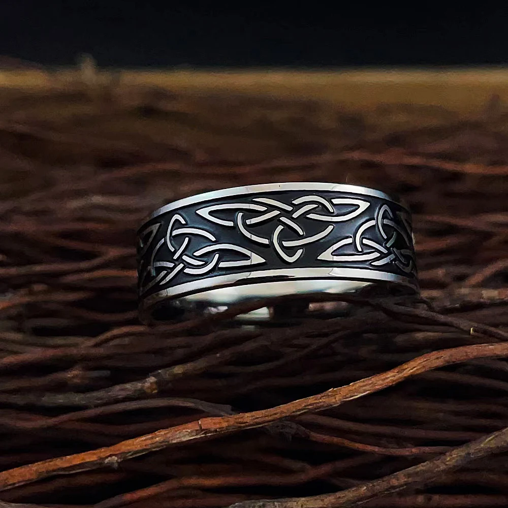 

316L Stainless Steel Viking Celtic Ring Men Women Classic Simple Nordic Odin Trinity Rings Punk Amulet Jewelry Gift Wholesale