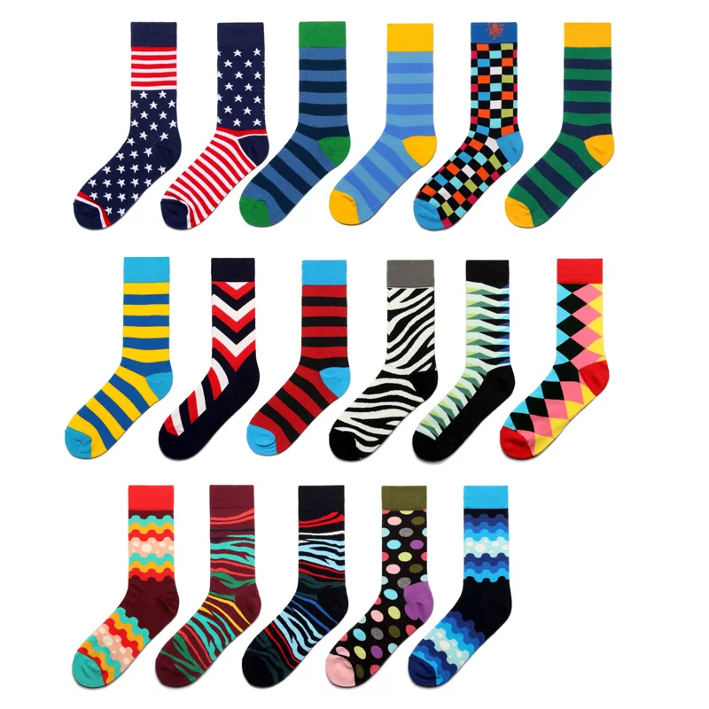 

Peonfly Men Funny Zebra Stripe Wave Dot Diamond Lattice Gecko Colorful Happy Hip-hop Harajuku Street Casual Skate Cotton Socks