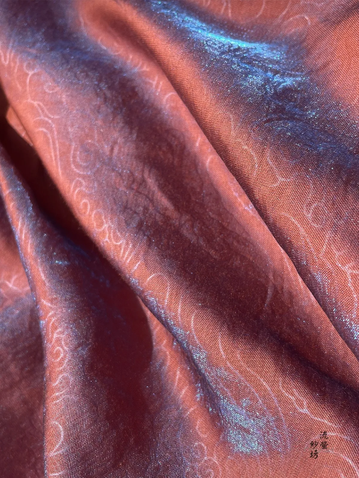 Атласная ткань с рисунком облаков и русалки Hanfu для изготовления женской одежды