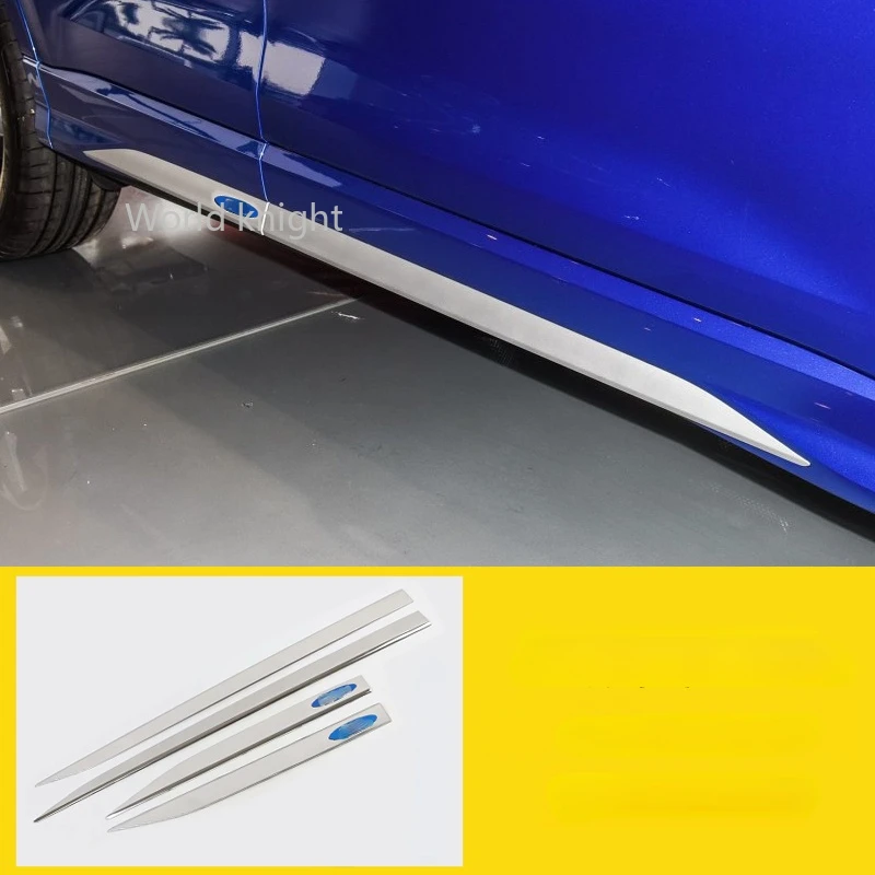 

Автомобильные аксессуары, боковые хромированные накладки из нержавеющей стали на дверные ворота, декоративные наклейки на рамку для Audi Q3 F3 ...