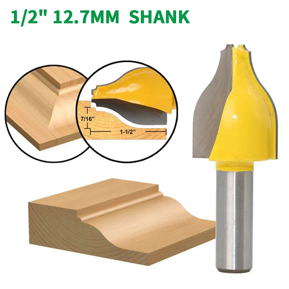 1PC 1/2&quot 12.7MM Shank Milling Cutter Wood Carving Panel Raiser Router Bit Vertical Ogee Bead Door Knife Woodworking Tenon
