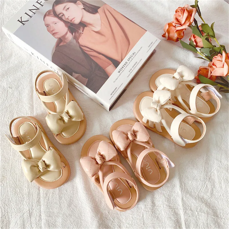 

Newest Summer Kids Shoes Fashion Leathers Sweet Children Sandals Girls Toddler Baby Breathable Hoolow Out Bow Shoes size 22-31