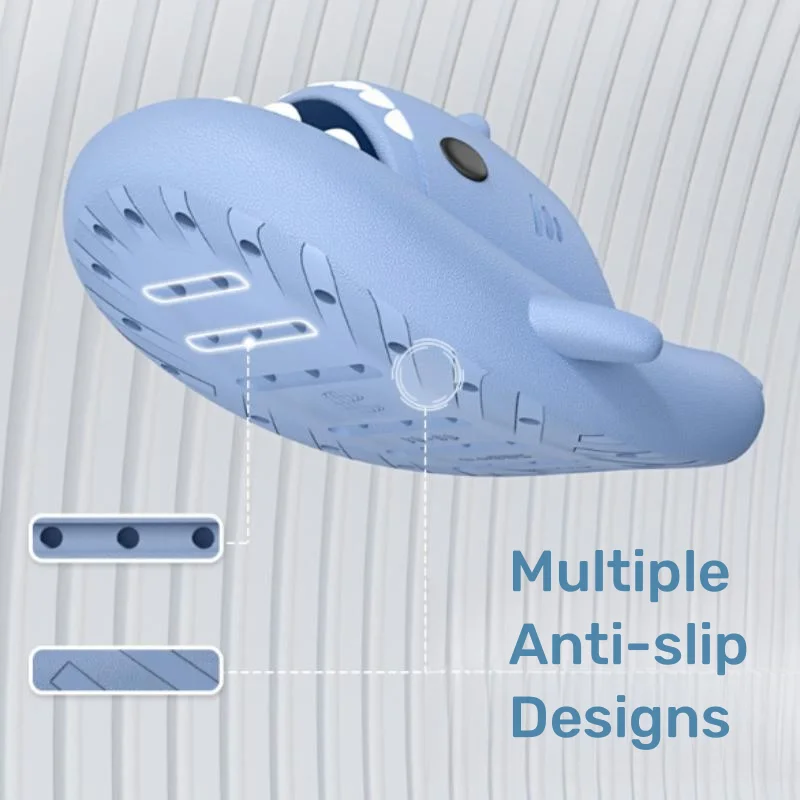 2023 Summer Cute Shark Slippers Women Men Indoor Bathroom Slides Kid Casual Flat Shoes Soft Cartoon EVA Beach Flip Flops