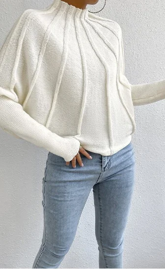 Осень/зима однотонный свитер с длинным рукавом и высоким воротником