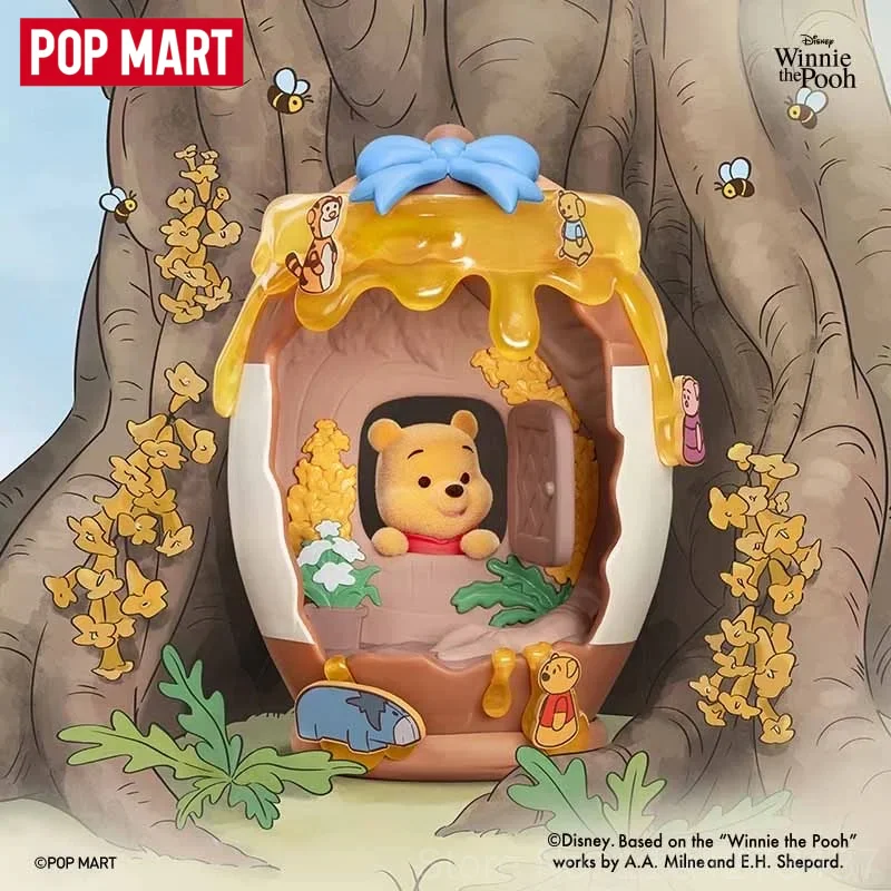 Фото Новая серия POP MART Winnie The Pooh Tree House Theater: коллекционная фигурка в закрытой упаковке, аниме-персонаж, украшение для рабочего стола, модель, игрушка, подарок на день рождения №2