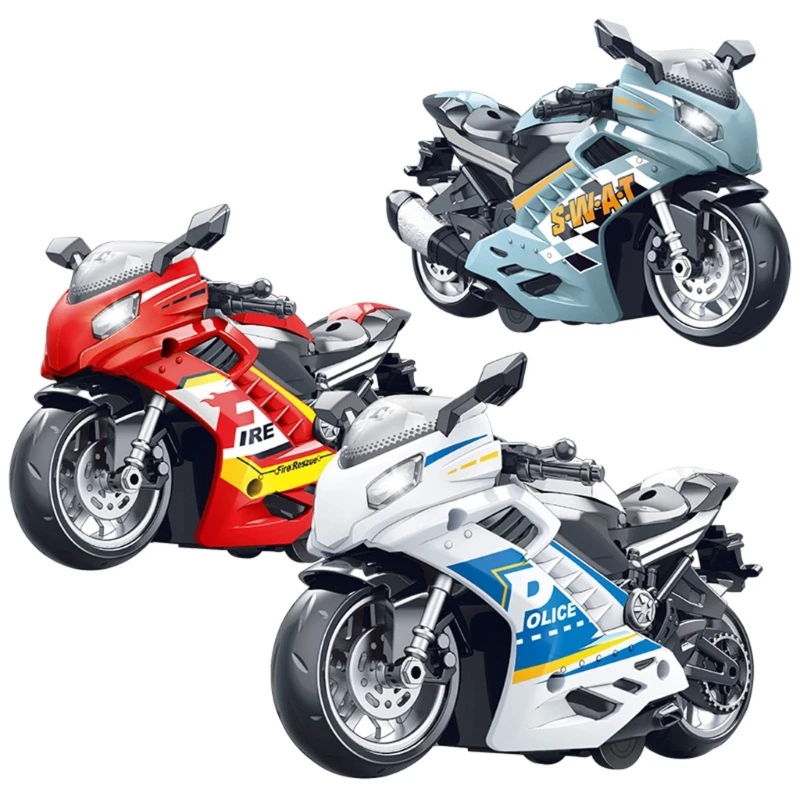 

Simulation Motorcycle Pull Back Car Model Light Sound Effects Racings Motorcycle Home Collection Miniature Ornaments