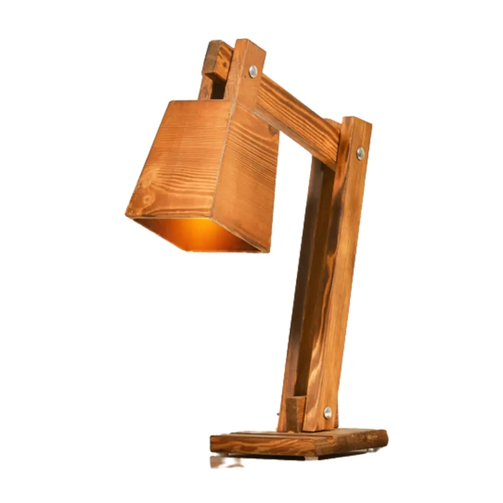 

Antique House Natural Wood Decor Table Lamp