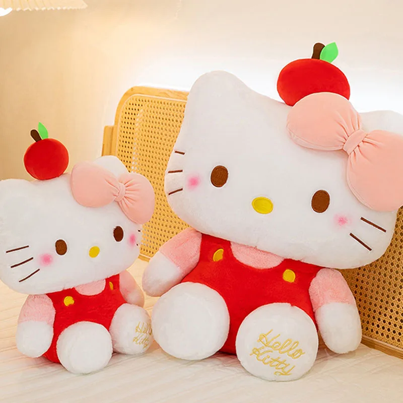 40/45 см мультяшная фруктовая кукла Apple KT Cat Plushier мягкая милая большая с бантом