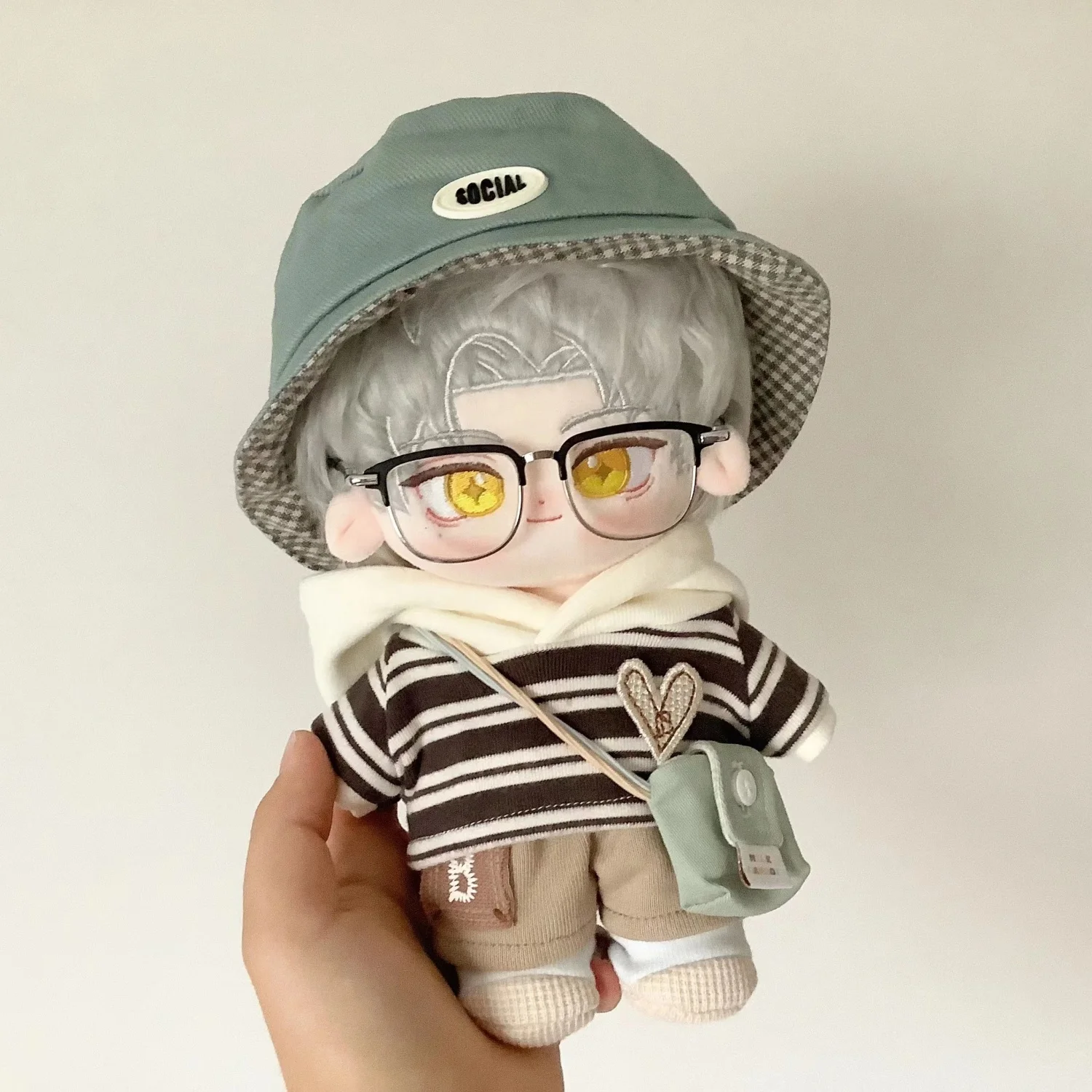 

Game Anime Tears of Themis Vilhelm Richard Albert de Haspran Cosplay 20CM Plush Stuffed Doll Body Dress Up Dolls Plushie Gift