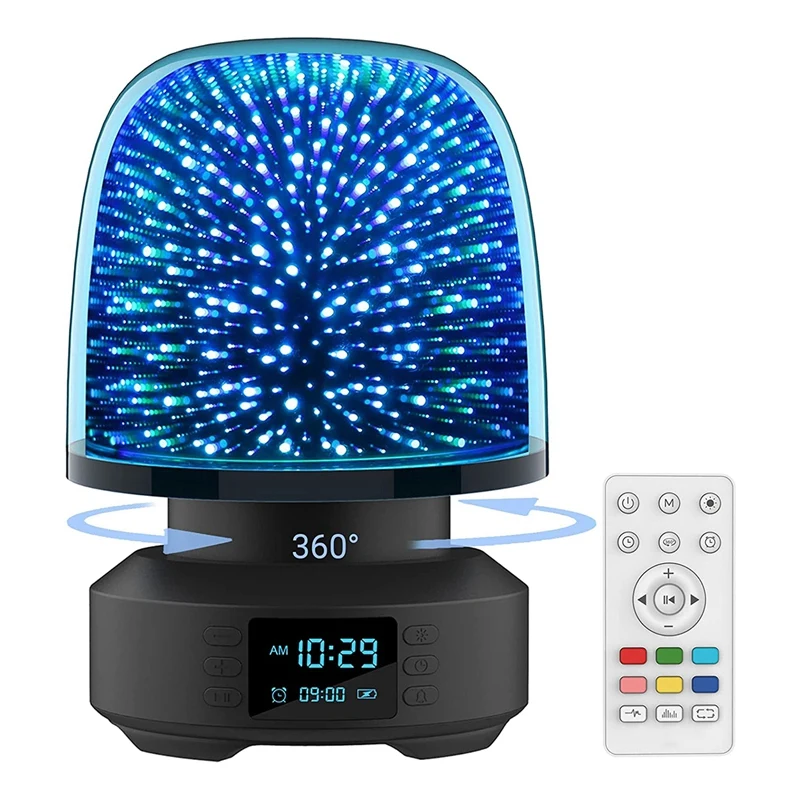 

Ночник с Bluetooth-динамиком, вращение на 360 °, стеклянный Звездный светильник с 3D-эффектом, с дистанционным управлением, прикроватные лампы