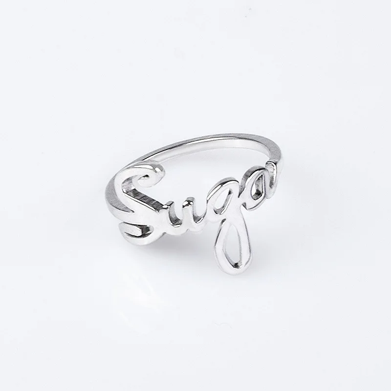 

Kpop Group Members SUGA V J HOPE RM JIMIN Rings For Women Size 8# Anillos Mujer