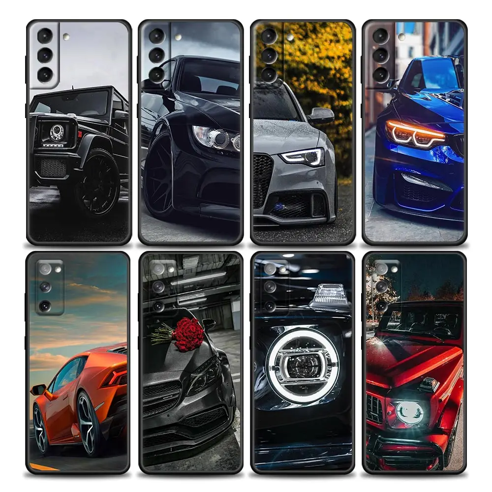 

Male Men Brand SUV Sports Cars S22Ultra Case For Samsung Galaxy S21 S20 FE S22 Ultra S10 S9 S8 Plus 5G Case Soft Cover Fundas
