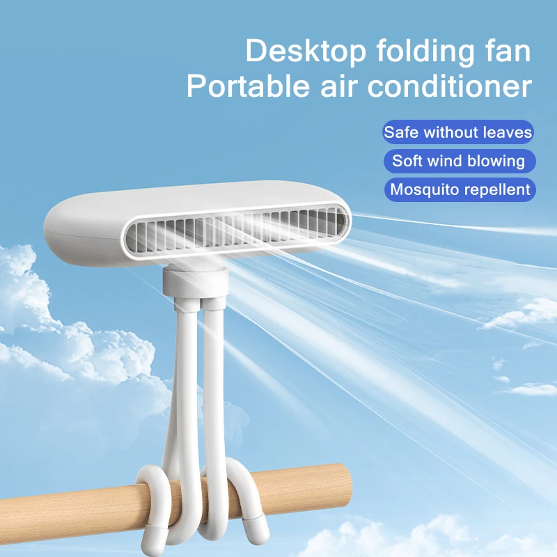 

Портативный Складной вентилятор с USB-зажимом, вращающийся на 360 градусов, безопасные вентиляторы для коляски, 4 режима, регулируемый вентиля...