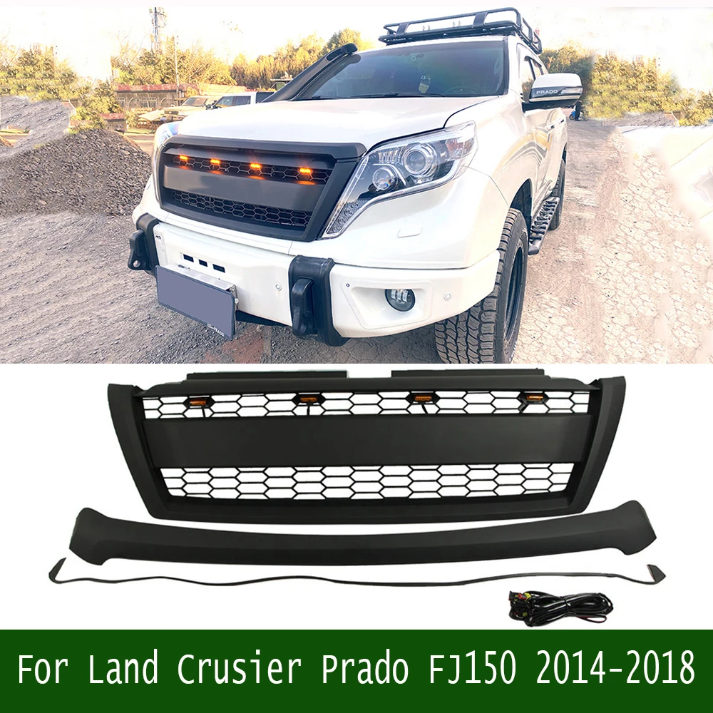 

For Land Crusier Prado FJ150 2014-2018 Car Accessories ABS Front Bumper Frame Grill Modified Mask Radiator Grille Cover