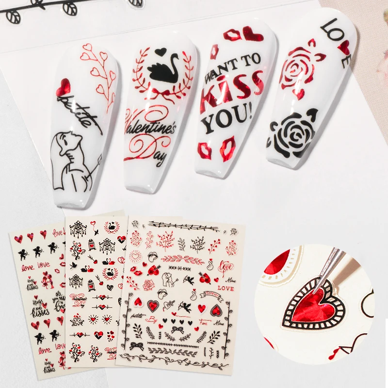 Наклейки в виде сердца на День святого Валентина романтичные наклейки