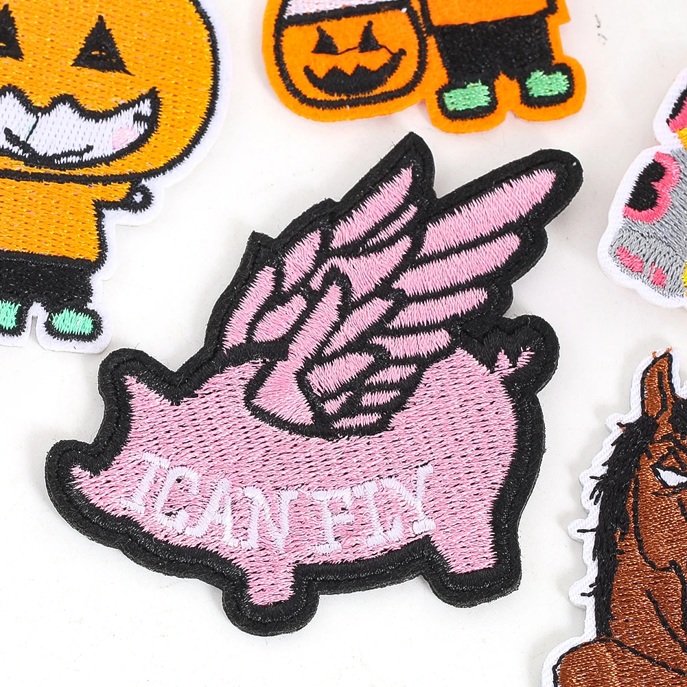 1 шт. тематическая нашивка в стиле аниме забавная летающая свинья кошка тыква