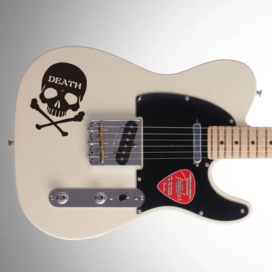 Виниловая наклейка в металлическом стиле для электрогитары персональная