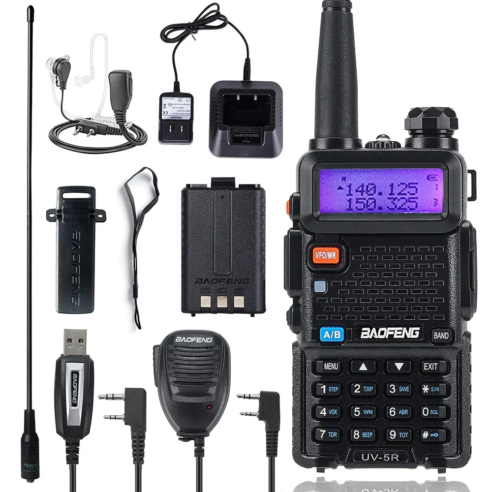 

BaoFeng UV-5R 5W/8W Walkie Talkie Dualband Two Way Radio VHF/UHF 136-174MHz & 400-520MHz FM Portable Transceiver With Earpiece