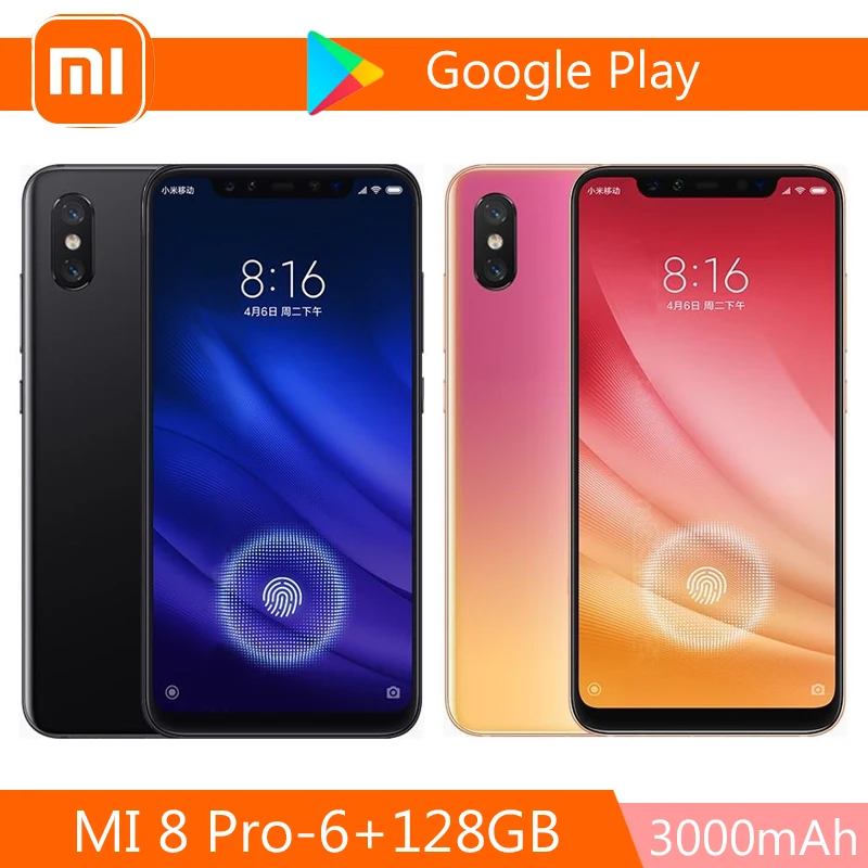 Smartphone Xiaomi Mi 8 PRO.6.21 inch 3000mAh Snapdragon 845 1080x2248 pixels QC 18W Charging Global Version