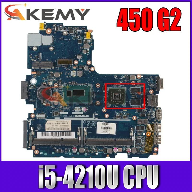 

Для ноутбука HP 450 G2 материнская плата ZPL40/ZPL50/ZPL70 LA-B181P DDR3L с процессором SR1EF i5-4210u R5 M255 2 ГБ 100% Протестировано Быстрая доставка