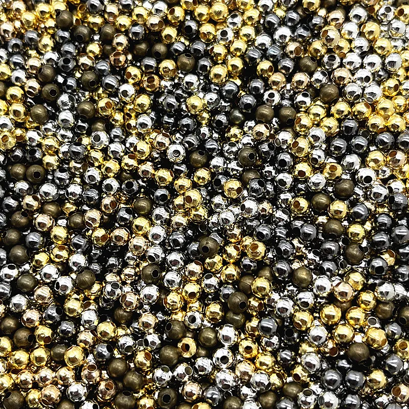 

3mm 4mm Tone Metal Beads Smooth Ball Spacer Beads for Jewelry Making Diy Handmade Accessories