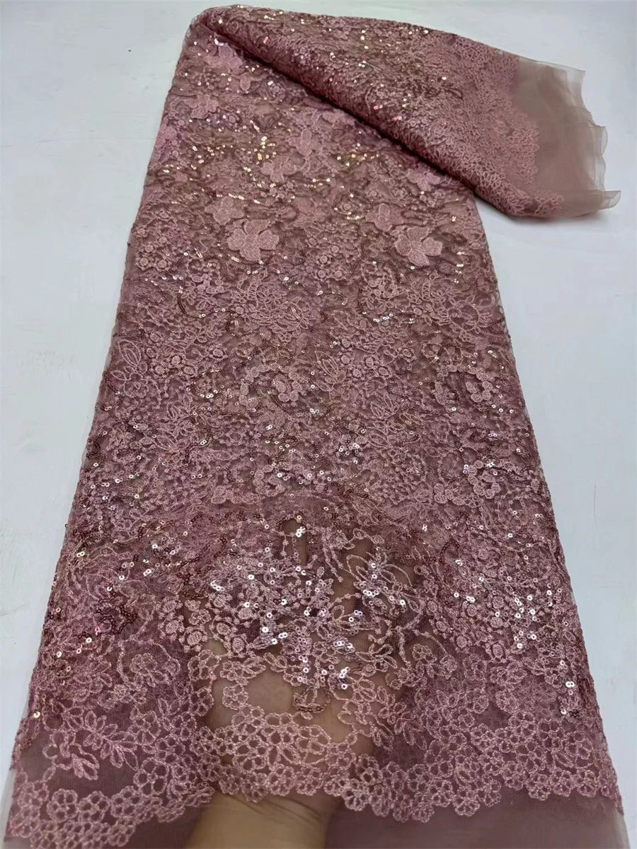 Роскошная африканская кружевная ткань с блестками и бисером 2024 нигерийская