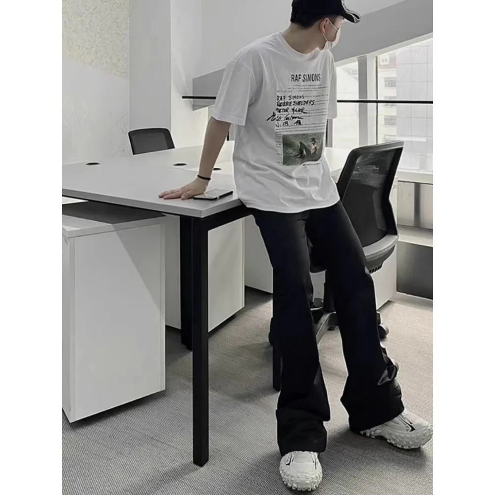 NIGO мужские весенне-летние модные простые брюки-клеш с микроэластичной резинкой