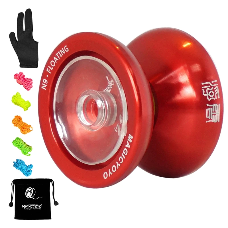 

MAGICYOYO N9 Metal Yoyo Side Shaft Top Fingerplay Aluminum Alloy Professional Yoyo with 5 Strings,Gloves