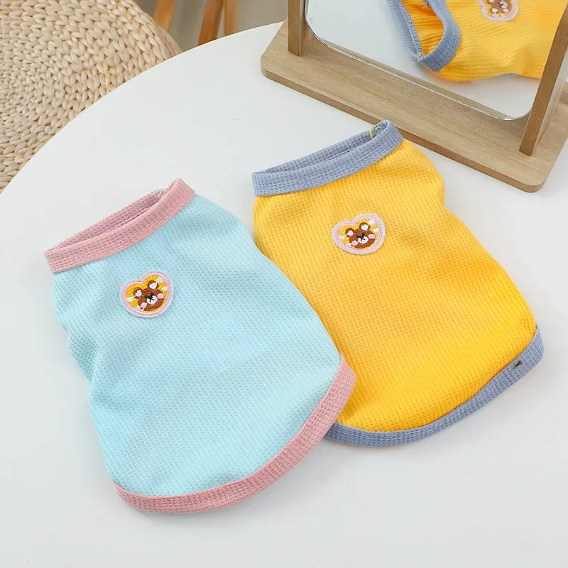 Жилет с милым медведем и принтом кошки одежда мягкая дышащая футболка без