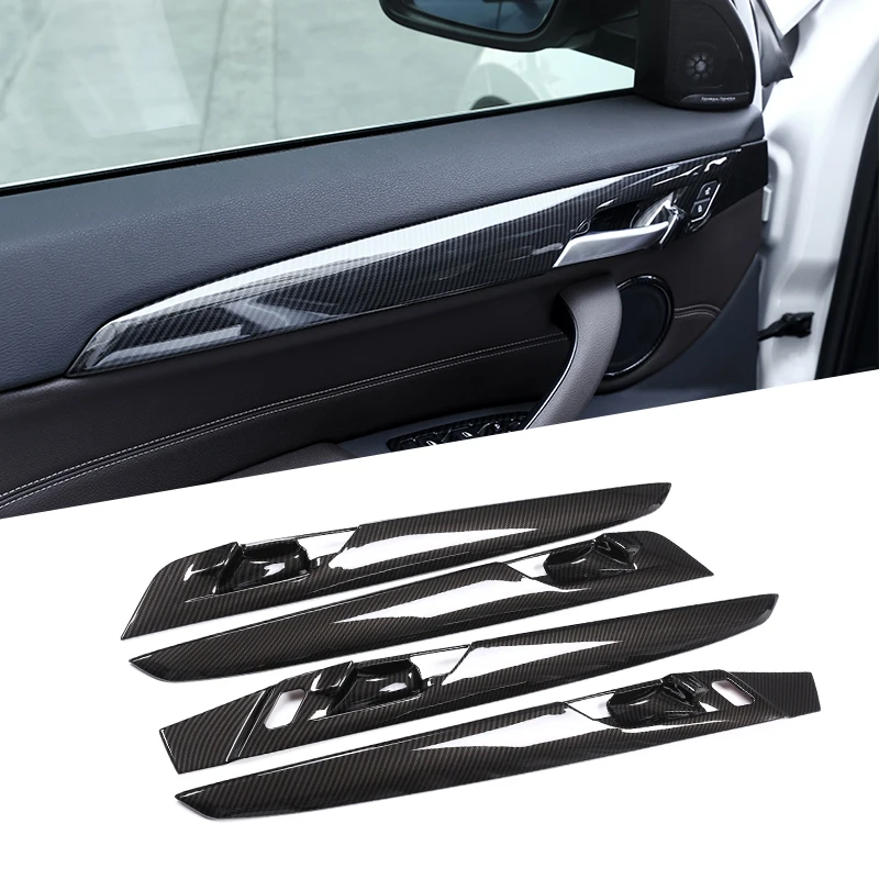 

4 Pcs Carbon Fiber For BMW New X1 F48 2016-2018 ABS Plastic Interior Door Decoration Strips Cover Trim For BMW X2 F47 2018 Y
