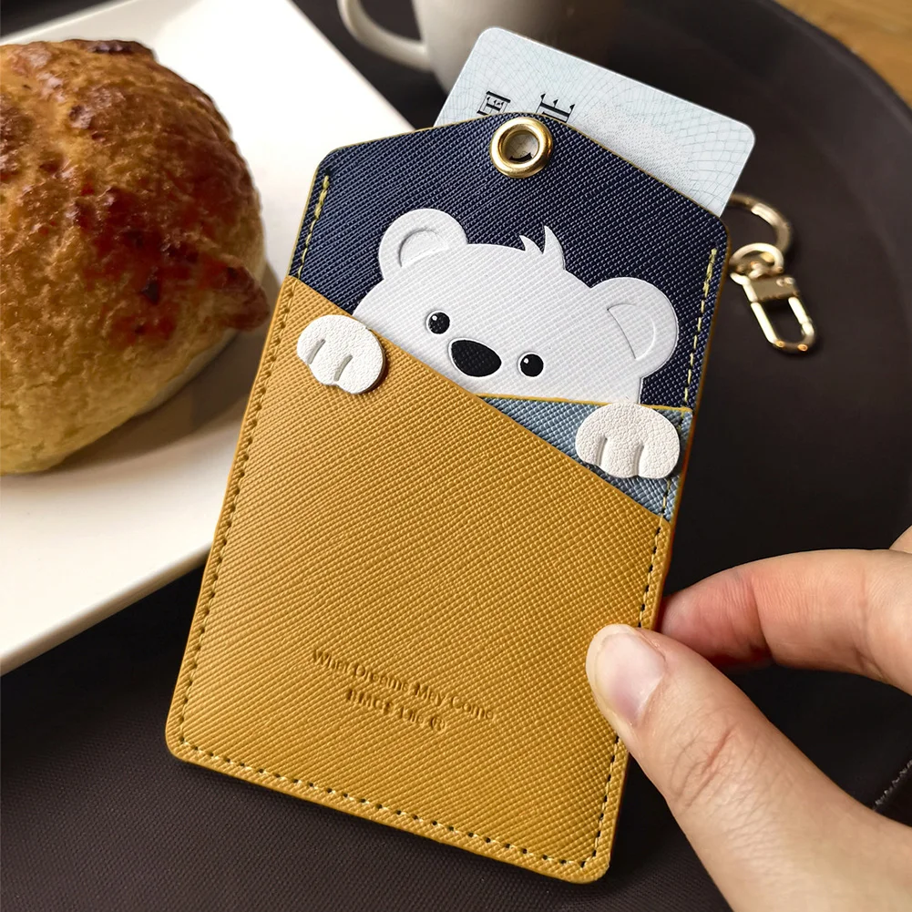 Photo Holder Bank Card Cover Card Protective Sleeve Double Detent Card Storage Pendant Card Holder Cartoon Rabbit Card Holder