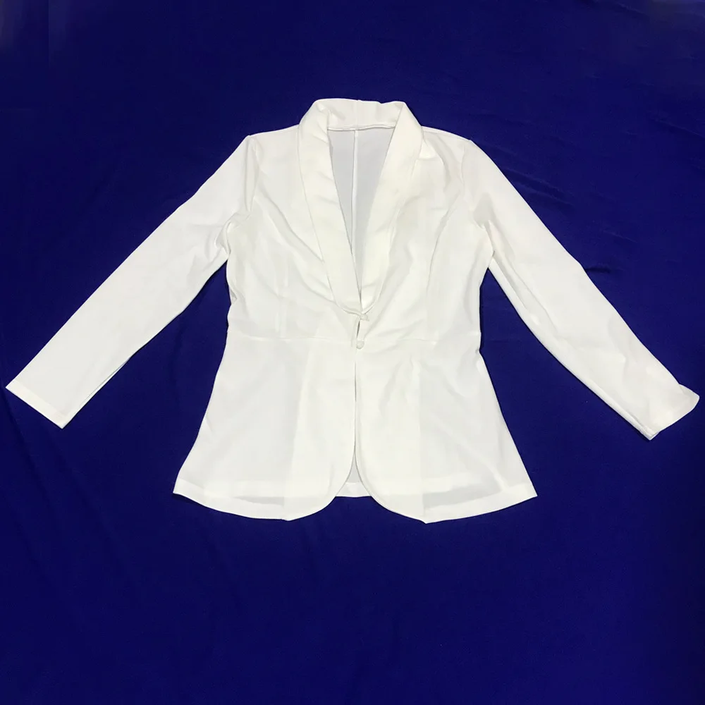 Модный женский маленький костюм пальто с длинным рукавом и отложным воротником