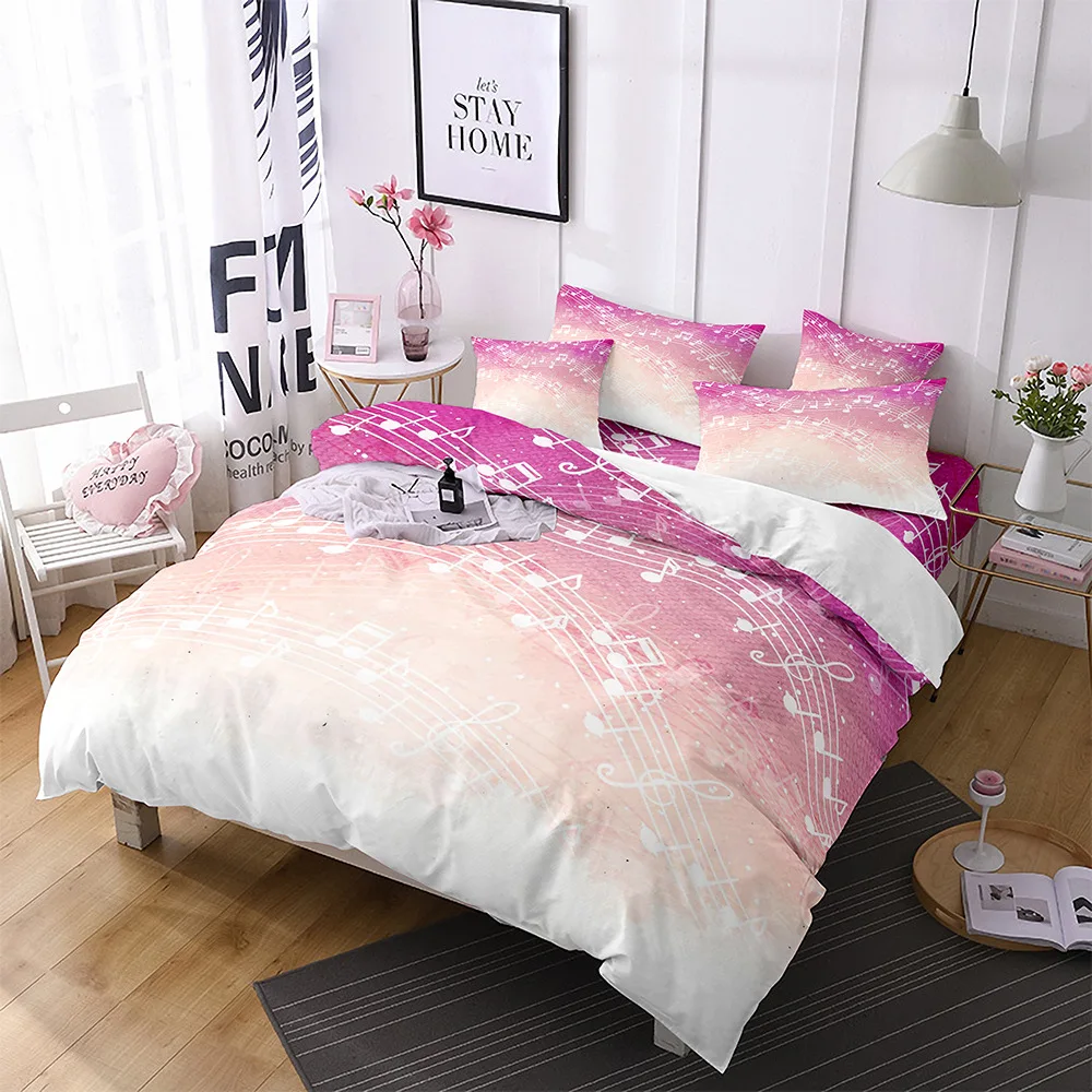 

Music Theme Polyester Duvet Cover Set 3D Guitar Piano Bedding Set Twin Full Size for Kids Boys Girls Room Decoration King Queen