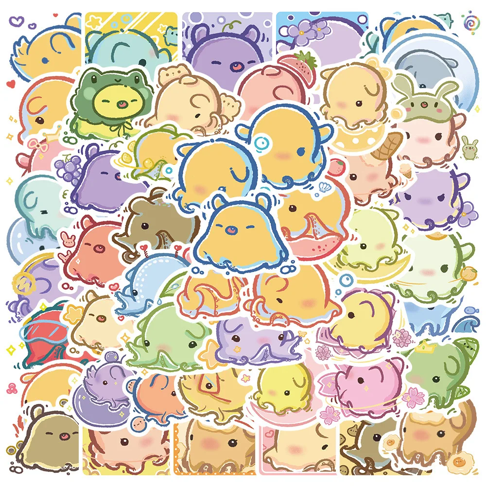 

10/30/50PCS Cartoon Strange Small Animal Octopus Sticker Car Motorcycle Travel Luggage Phone Guitar Laptop Toy Sticker Wholesale