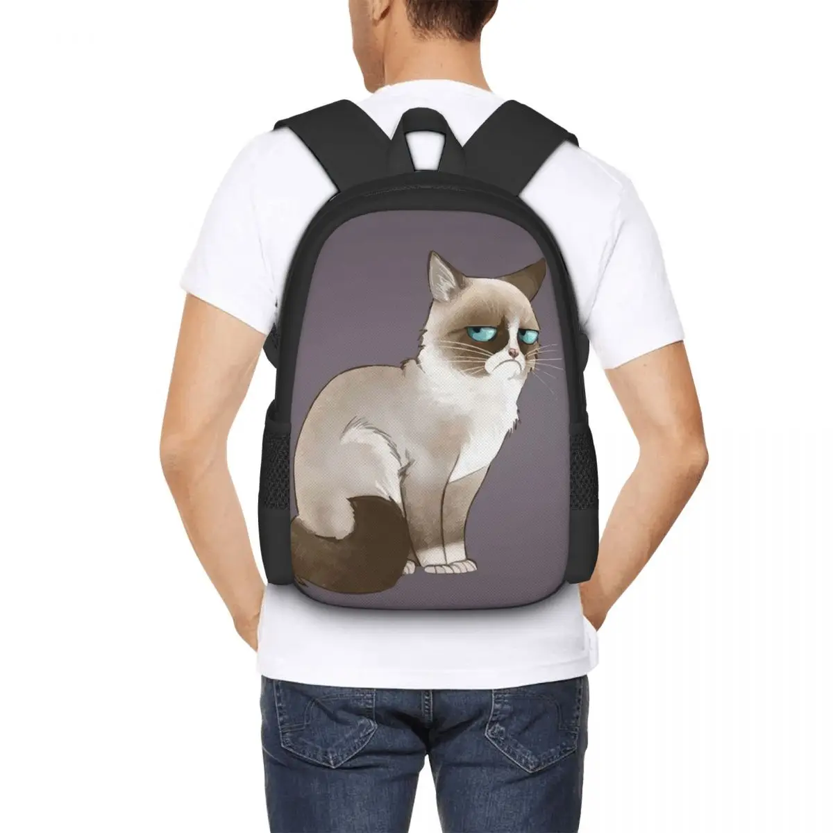 Funny Grumpy Cat Backpack for Girls Boys Travel RucksackBackpacks for Teenage school bag